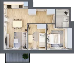 3 pokoje, mieszkanie 47,96 m², piętro 1, oferta nr IV/3, Neo Nova Ochota 4, Warszawa, Włochy, Raków, ul. Wojciecha Opackiego