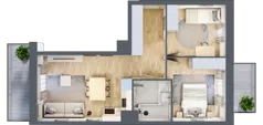 3 pokoje, mieszkanie 49,08 m², piętro 1, oferta nr IV/40, Neo Nova Ochota 4, Warszawa, Włochy, Raków, ul. Wojciecha Opackiego