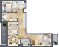 4 pokoje, mieszkanie 75,74 m², piętro 1, oferta nr IV/22, Neo Nova Ochota 4, Warszawa, Włochy, Raków, ul. Wojciecha Opackiego