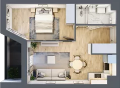2 pokoje, mieszkanie 38,02 m², piętro 6, oferta nr V/83, Miasteczko Nova Sfera 5, Warszawa, Białołęka, Żerań, ul. Marywilska 5