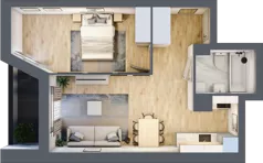2 pokoje, mieszkanie 43,62 m², piętro 4, oferta nr V/56, Miasteczko Nova Sfera 5, Warszawa, Białołęka, Żerań, ul. Marywilska 5