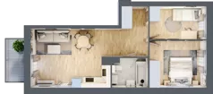 3 pokoje, mieszkanie 53,28 m², piętro 1, oferta nr D-3, Piastova Osada, Warszawa, Ursus, Gołąbki, ul. Henryka II Pobożnego