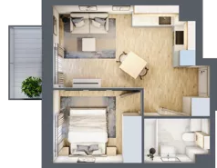 2 pokoje, mieszkanie 33,90 m², piętro 3, oferta nr D-21, Piastova Osada, Warszawa, Ursus, Gołąbki, ul. Henryka II Pobożnego