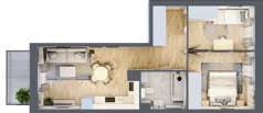 3 pokoje, mieszkanie 50,14 m², piętro 1, oferta nr D-14, Piastova Osada, Warszawa, Ursus, Gołąbki, ul. Henryka II Pobożnego