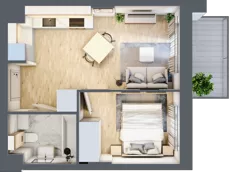 2 pokoje, mieszkanie 31,91 m², piętro 3, oferta nr E-109, Piastova Osada, Warszawa, Ursus, Gołąbki, ul. Henryka II Pobożnego