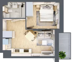 2 pokoje, mieszkanie 31,82 m², piętro 2, oferta nr E-101, Piastova Osada, Warszawa, Ursus, Gołąbki, ul. Henryka II Pobożnego