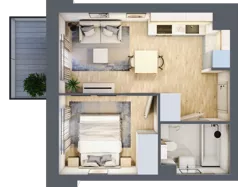 2 pokoje, mieszkanie 31,94 m², piętro 2, oferta nr E-58, Piastova Osada, Warszawa, Ursus, Gołąbki, ul. Henryka II Pobożnego