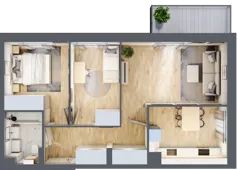3 pokoje, mieszkanie 61,49 m², piętro 2, oferta nr E-48, Piastova Osada, Warszawa, Ursus, Gołąbki, ul. Henryka II Pobożnego