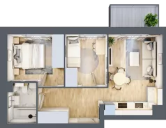 3 pokoje, mieszkanie 44,86 m², piętro 3, oferta nr E-67, Piastova Osada, Warszawa, Ursus, Gołąbki, ul. Henryka II Pobożnego