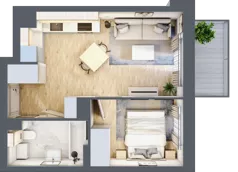 2 pokoje, mieszkanie 34,93 m², piętro 1, oferta nr E-87, Piastova Osada, Warszawa, Ursus, Gołąbki, ul. Henryka II Pobożnego