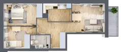 3 pokoje, mieszkanie 60,00 m², piętro 1, oferta nr F-124, Piastova Osada, Warszawa, Ursus, Gołąbki, ul. Henryka II Pobożnego