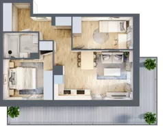3 pokoje, mieszkanie 49,28 m², piętro 2, oferta nr A/82, Olchowy Park 3, Warszawa, Białołęka, Kobiałka, ul. Marii Callas 20, 20A