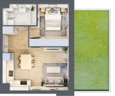 2 pokoje, mieszkanie 35,74 m², parter, oferta nr A/108, Olchowy Park 3, Warszawa, Białołęka, Kobiałka, ul. Marii Callas 20, 20A