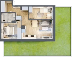 3 pokoje, mieszkanie 49,28 m², parter, oferta nr A/72, Olchowy Park 3, Warszawa, Białołęka, Kobiałka, ul. Marii Callas 20, 20A