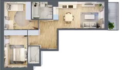 3 pokoje, mieszkanie 56,78 m², piętro 1, oferta nr A/114, Olchowy Park 3, Warszawa, Białołęka, Kobiałka, ul. Marii Callas 20, 20A
