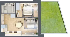 2 pokoje, mieszkanie 31,49 m², parter, oferta nr A/122, Olchowy Park 3, Warszawa, Białołęka, Kobiałka, ul. Marii Callas 20, 20A