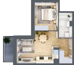 2 pokoje, mieszkanie 37,23 m², piętro 1, oferta nr A/139, Olchowy Park 3, Warszawa, Białołęka, Kobiałka, ul. Marii Callas 20, 20A