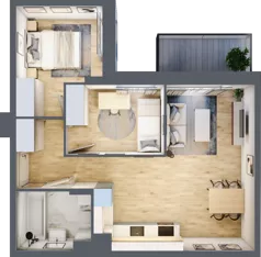 3 pokoje, mieszkanie 50,37 m², piętro 1, oferta nr A/103, Olchowy Park 3, Warszawa, Białołęka, Kobiałka, ul. Marii Callas 20, 20A