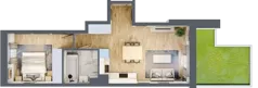 2 pokoje, mieszkanie 41,62 m², parter, oferta nr B/37, Olchowy Park 3, Warszawa, Białołęka, Kobiałka, ul. Marii Callas 20, 20A