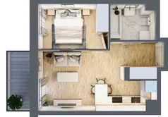 2 pokoje, mieszkanie 33,52 m², piętro 1, oferta nr B/56, Olchowy Park 3, Warszawa, Białołęka, Kobiałka, ul. Marii Callas 20, 20A