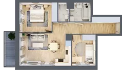 3 pokoje, mieszkanie 55,43 m², piętro 1, oferta nr B/18, Olchowy Park 3, Warszawa, Białołęka, Kobiałka, ul. Marii Callas 20, 20A