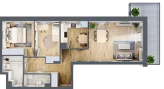 3 pokoje, mieszkanie 65,88 m², piętro 2, oferta nr B/60, Olchowy Park 3, Warszawa, Białołęka, Kobiałka, ul. Marii Callas 20, 20A