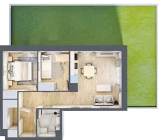 3 pokoje, mieszkanie 49,02 m², parter, oferta nr B/43, Olchowy Park 3, Warszawa, Białołęka, Kobiałka, ul. Marii Callas 20, 20A