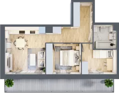 3 pokoje, mieszkanie 49,37 m², piętro 2, oferta nr B/66, Olchowy Park 3, Warszawa, Białołęka, Kobiałka, ul. Marii Callas 20, 20A
