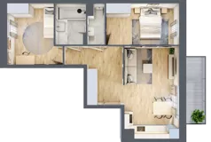 3 pokoje, mieszkanie 57,04 m², piętro 4, oferta nr III/61, Neo Nova Ochota 3, Warszawa, Włochy, Raków, ul. Wojciecha Opackiego 4A