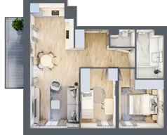 3 pokoje, mieszkanie 55,84 m², piętro 1, oferta nr III/86, Neo Nova Ochota 3, Warszawa, Włochy, Raków, ul. Wojciecha Opackiego 4A