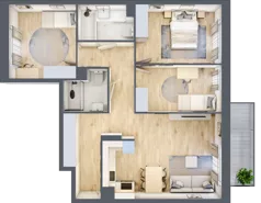 4 pokoje, mieszkanie 79,49 m², piętro 1, oferta nr III/79, Neo Nova Ochota 3, Warszawa, Włochy, Raków, ul. Wojciecha Opackiego 4A