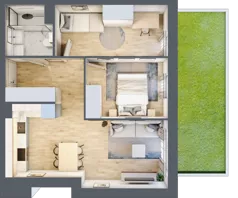 3 pokoje, mieszkanie 49,09 m², parter, oferta nr VIII/42, Nova Viva Garden 8, Warszawa, Białołęka, Brzeziny, ul. Włodkowica 11D