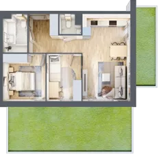 3 pokoje, mieszkanie 54,09 m², parter, oferta nr VIII/3, Nova Viva Garden 8, Warszawa, Białołęka, Brzeziny, ul. Włodkowica 11D