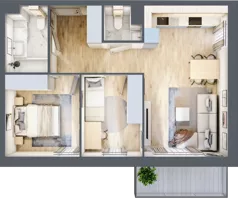 3 pokoje, mieszkanie 54,09 m², piętro 2, oferta nr VIII/21, Nova Viva Garden 8, Warszawa, Białołęka, Brzeziny, ul. Włodkowica 11D