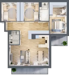 4 pokoje, mieszkanie 104,44 m², piętro 3, oferta nr VII/13, Metro Art 7, Warszawa, Praga Południe, Kamionek, ul. Chodakowska 36
