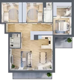 4 pokoje, mieszkanie 103,99 m², piętro 1, oferta nr VII/90, Metro Art 7, Warszawa, Praga Południe, Kamionek, ul. Chodakowska 36