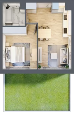2 pokoje, mieszkanie 38,58 m², parter, oferta nr VII/3, Metro Art 7, Warszawa, Praga Południe, Kamionek, ul. Chodakowska 36