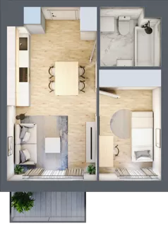 2 pokoje, mieszkanie 32,89 m², piętro 3, oferta nr VII/14, Metro Art 7, Warszawa, Praga Południe, Kamionek, ul. Chodakowska 36