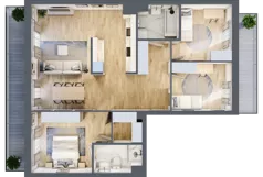 4 pokoje, mieszkanie 90,64 m², piętro 1, oferta nr VII/50, Metro Art 7, Warszawa, Praga Południe, Kamionek, ul. Chodakowska 36
