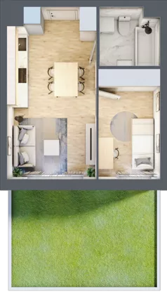 2 pokoje, mieszkanie 32,89 m², parter, oferta nr VII/2, Metro Art 7, Warszawa, Praga Południe, Kamionek, ul. Chodakowska 36