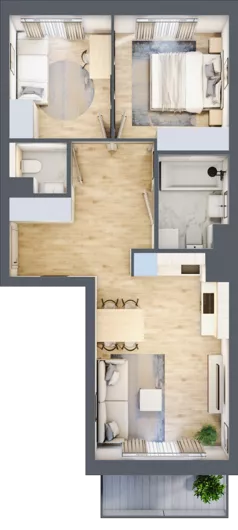 3 pokoje, mieszkanie 52,66 m², piętro 2, oferta nr VII/32, Metro Art 7, Warszawa, Praga Południe, Kamionek, ul. Chodakowska 36