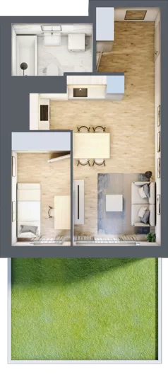 2 pokoje, mieszkanie 36,36 m², parter, oferta nr VII/4, Metro Art 7, Warszawa, Praga Południe, Kamionek, ul. Chodakowska 36