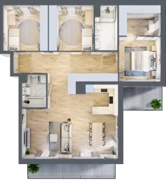 4 pokoje, mieszkanie 104,44 m², piętro 3, oferta nr VII/9, Metro Art 7, Warszawa, Praga Południe, Kamionek, ul. Chodakowska 36