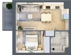 2 pokoje, mieszkanie 35,06 m², piętro 1, oferta nr VII/26, Metro Art 7, Warszawa, Praga Południe, Kamionek, ul. Chodakowska 36
