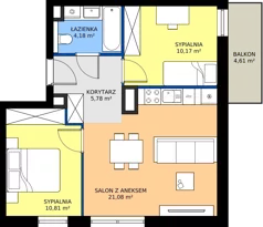 3 pokoje, mieszkanie 52,02 m², piętro 1, oferta nr 3, MISTA Kraków, Kraków, Mistrzejowice, ul. Mistrzejowicka