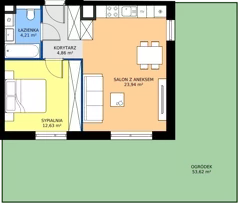 2 pokoje, mieszkanie 45,64 m², parter, oferta nr 52, MISTA Kraków, Kraków, Mistrzejowice, ul. Mistrzejowicka