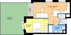 2 pokoje, mieszkanie 36,46 m², piętro 1, oferta nr II/20, Miasteczko Nova Fala 2, Gdynia, Cisowa, ul. Morska 254-262