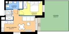 2 pokoje, mieszkanie 36,46 m², piętro 1, oferta nr II/82, Miasteczko Nova Fala 2, Gdynia, Cisowa, ul. Morska 254-262