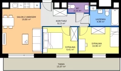 3 pokoje, mieszkanie 55,43 m², piętro 5, oferta nr II/120, Miasteczko Nova Fala 2, Gdynia, Cisowa, ul. Morska 254-262