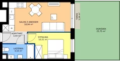2 pokoje, mieszkanie 37,43 m², piętro 1, oferta nr II/16, Miasteczko Nova Fala 2, Gdynia, Cisowa, ul. Morska 254-262